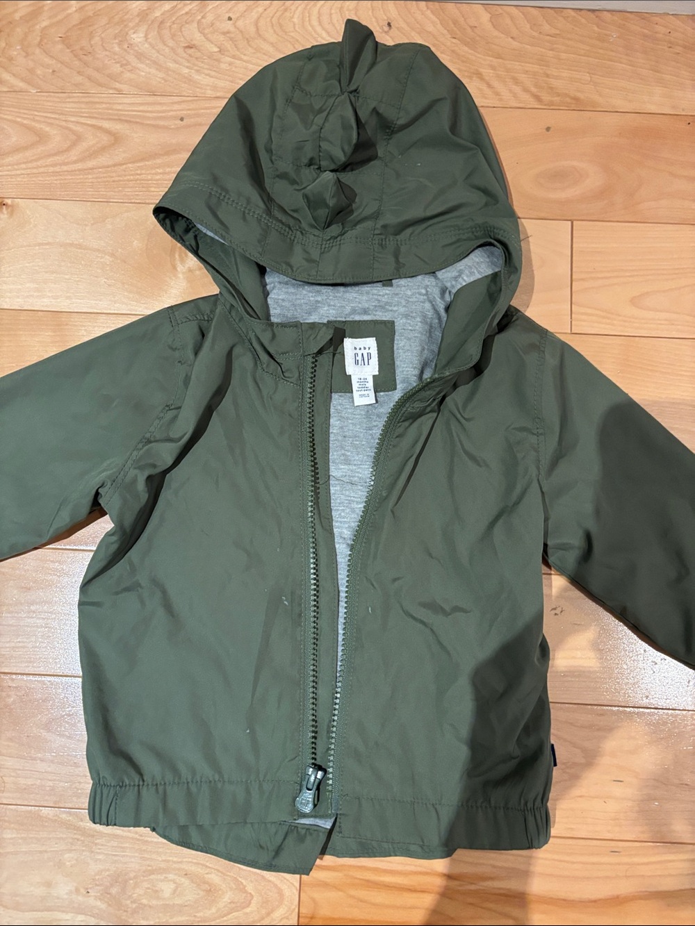 GAP Kids Olive Hooded windbreaker size 18-24m
